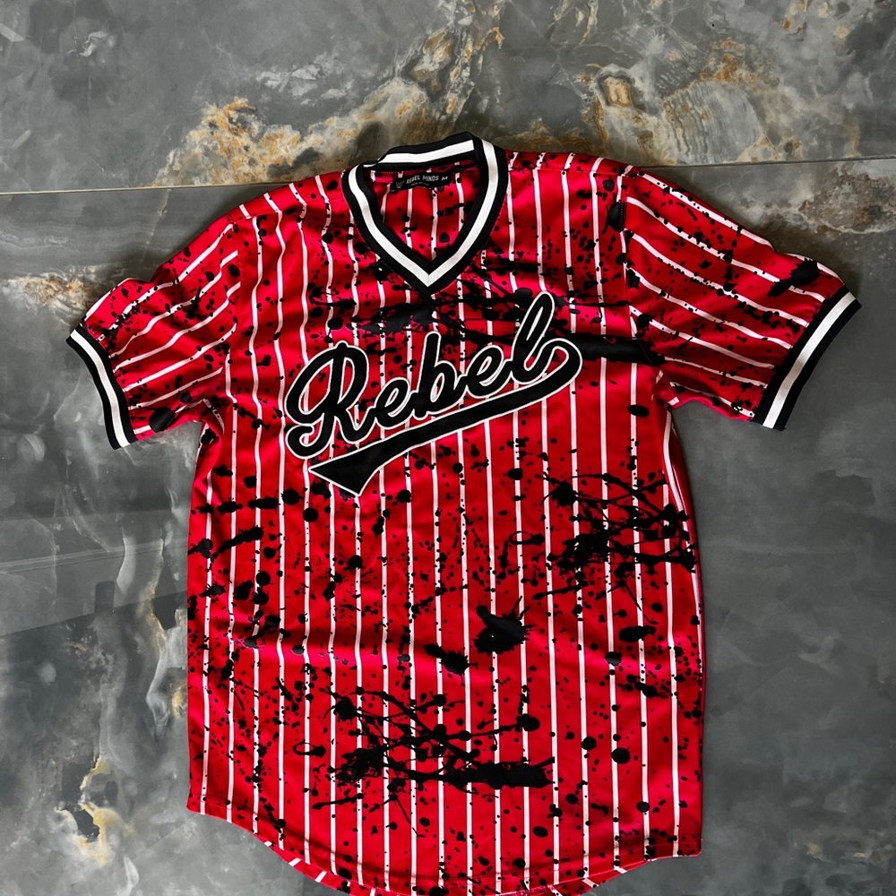 Red and Black Striped Rebel Jersey